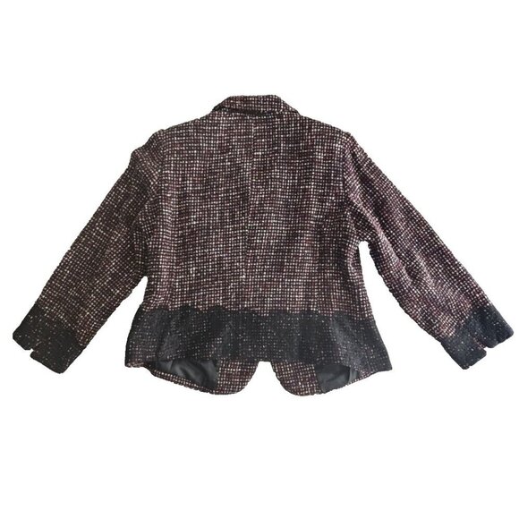 Tape Measure Women's Tweed Jacket Blazer 3-Button Port and Black Lace Gothcore - Picture 10 of 16